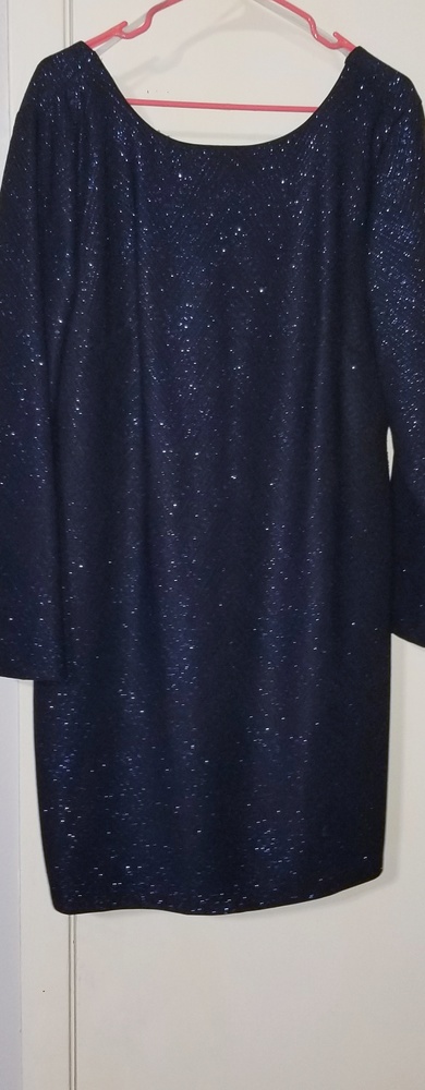 Navy blue bodycon glitter dress - Picture 2 of 2
